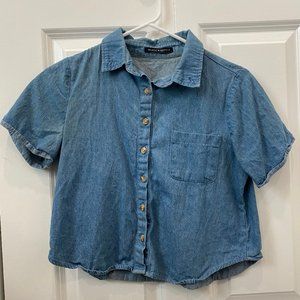 Cropped denim-style Brandy Melville top